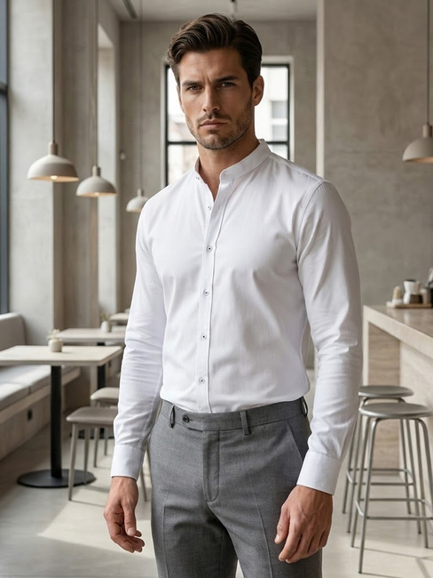 Férfi alkalmi ing álló gallérral fehér Dstreet DX2608