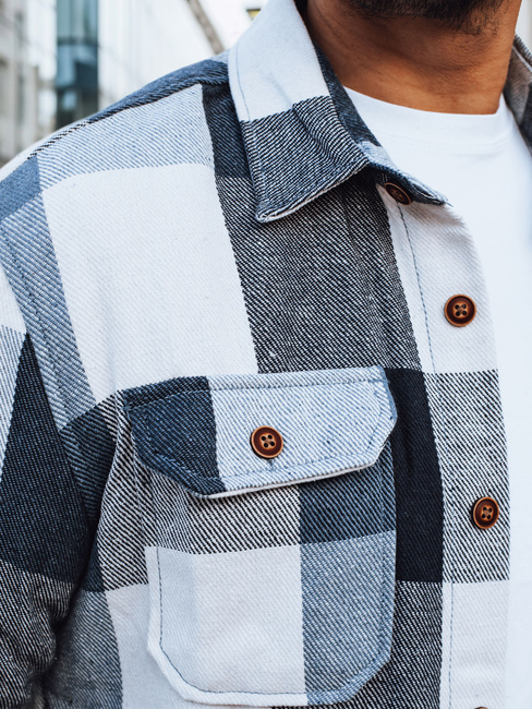 Férfi kék kockás flanel ing Dstreet DX2676