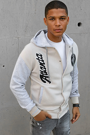 Férfi camel színű, cipzáras pulóver Dstreet BX5452