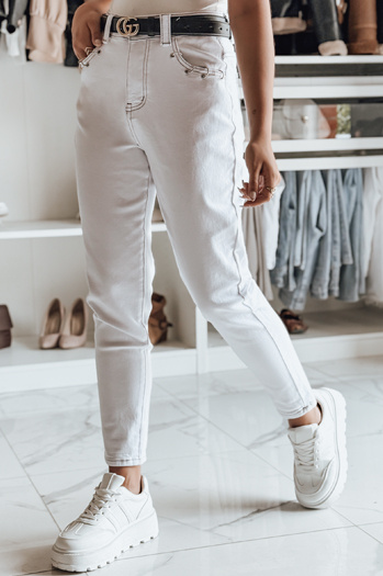 Női farmer nadrág LIKEMELOO mom fit fehér Dstreet UY2432