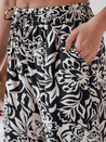 Női széles szárú szövet nadrág TROPICAL SUN fekete Dstreet UY2634_4