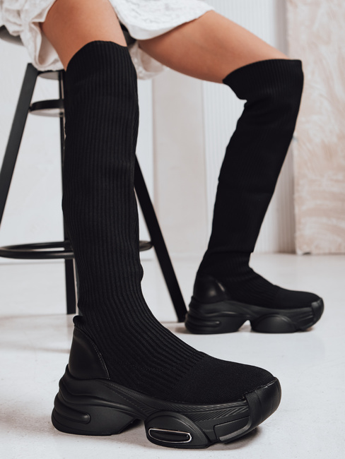 Női zoknis csizma fekete Dstreet ZY1321 ZY1321