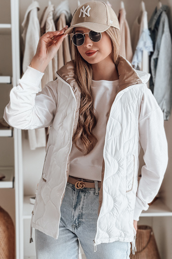 Női átmeneti steppelt mellény VESOLITA fehér Dstreet TY4880