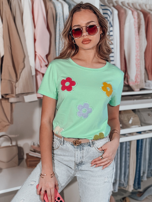 Női virágos póló DAISYLA menta Dstreet RY2743