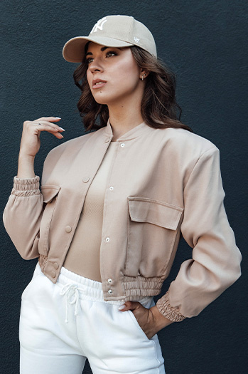 Kurtka damska bomberka VERPI beżowa Dstreet TY4409