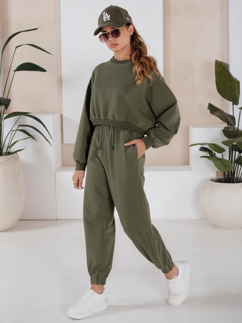 Női tréningruha szett SOLIR khaki Dstreet AY1019