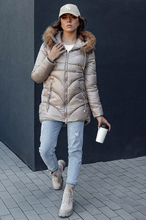 Női WINTERCHIC kapucnis télikabát camel Dstreet TY4438 TY4438