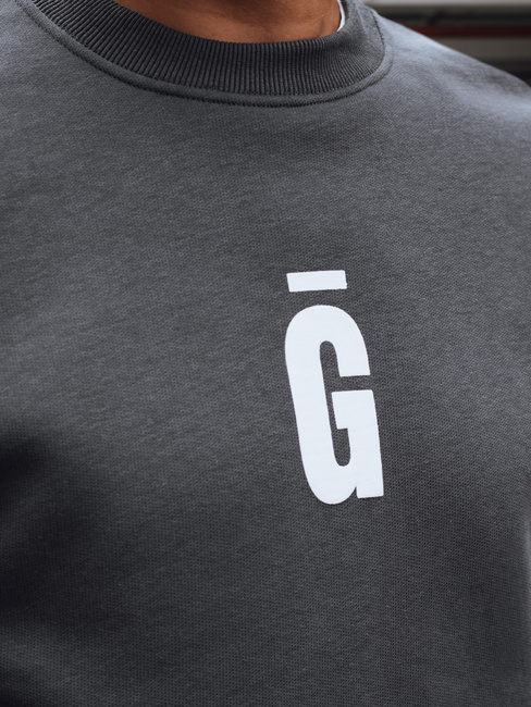 Férfi nyomtatott grafit pulóver Dstreet BX5921