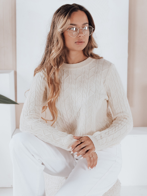 Női BRAVINA pulóver ekrü Dstreet MY2527