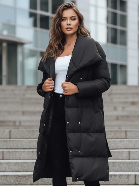 Női steppelt kabát kabát FAVI fekete Dstreet TY3089