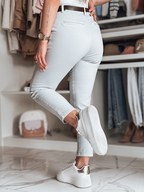 Női vékony nadrág övvel TAIRONIK világosszürke Dstreet UY2538