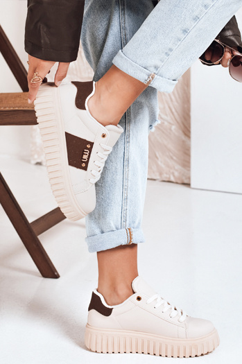 Női platform tornacipő bézs Dstreet ZY1057 ZY1057