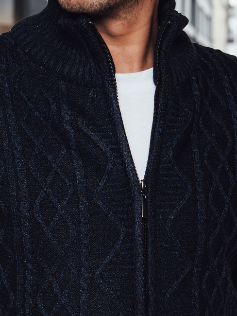 Férfi kigombolt pulóver tengerészkék Dstreet WX2250z