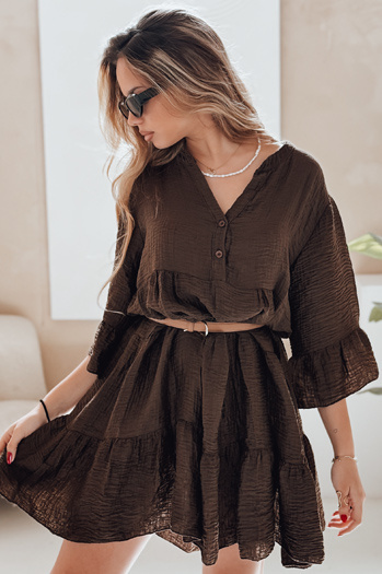 LYVONNE nyári muszlin ruha sötétbarna Dstreet EY2617
