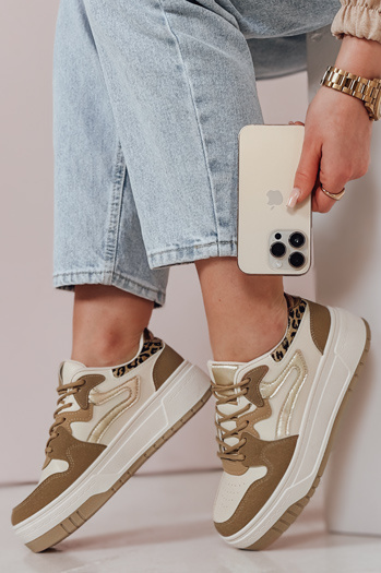 Női platform tornacipő BEIMEI bézs Dstreet ZY0870 ZY0870