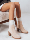 Női szarvasbőr bézs csizma Dstreet ZY1248 ZY1248