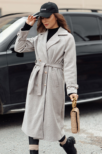 Női oversize kabát CAMELLYN hosszú világosbarna Dstreet NY0744 NY0744