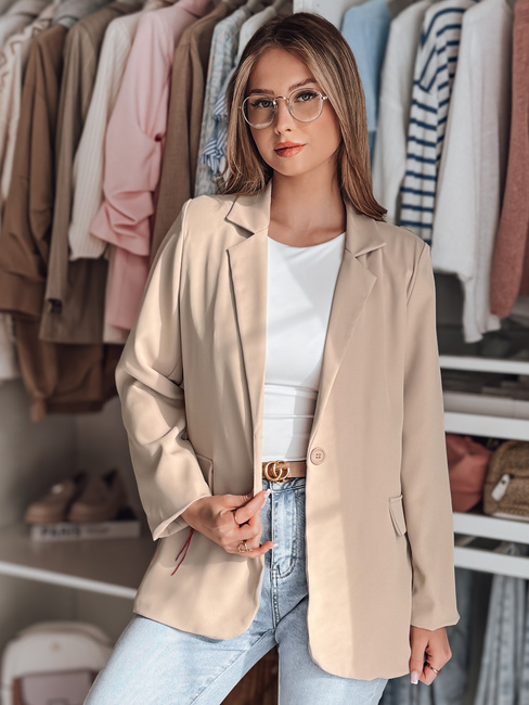 Női egyméretű oversize RESIDAL kabát sötét bézs Dstreet PY0120