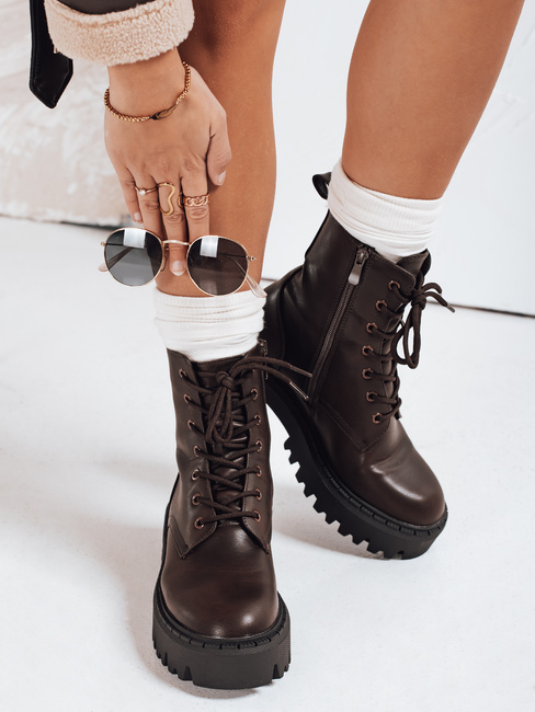 Női szigetelt papucsok barna Dstreet ZY1206 ZY1206