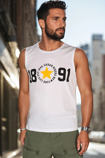 Férfi ujjatlan ing fehér Dstreet RX5651