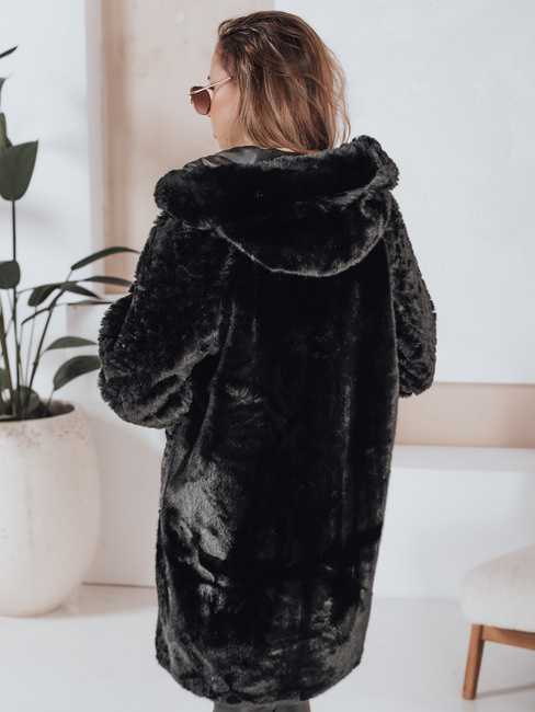 MISSFLUFF női szőrme kabát fekete Dstreet TY4982