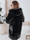 MISSFLUFF női szőrme kabát fekete Dstreet TY4982