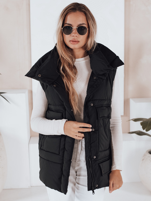 Női oversize mellény OMALIS fekete színben Dstreet TY3286