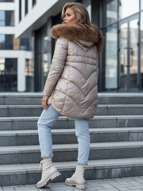 Női WINTERCHIC kapucnis télikabát camel Dstreet TY4438 TY4438z