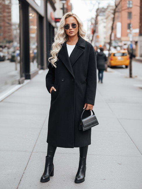 Női oversize átmeneti kabát LORINESS fekete Dstreet TY4692z