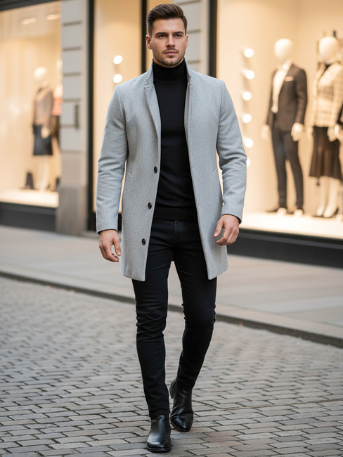 Téli férfi kabát szürke színben Dstreet CX0428