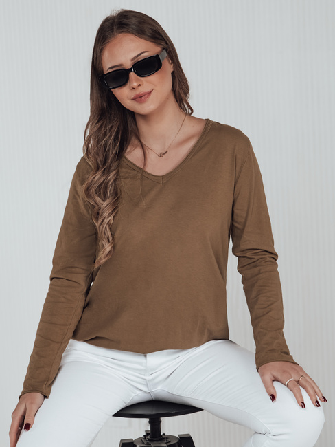 Női oversize blúz VAVLSTYLES sima camel Dstreet RY2686