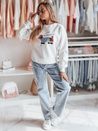 Női oversize pulóver hímzéssel DOGSWEETY fehér Dstreet BY1478_2