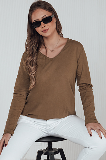 Női oversize blúz VAVLSTYLES sima camel Dstreet RY2686