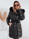 Női télikabát CASSERIE steppelt kapucnival fekete Dstreet TY4924 Dstreet TY4924