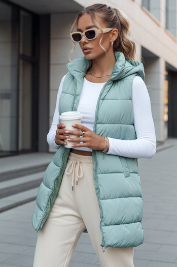 Kamizelka damska pikowana BRITA zielona Dstreet TY4511