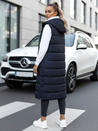 Női hosszú steppelt mellény tengerészkék Dstreet TY5252