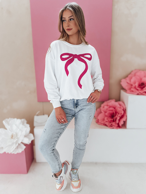 Női egyméretű oversize pulóver SOFTTIE fehér Dstreet BY1359