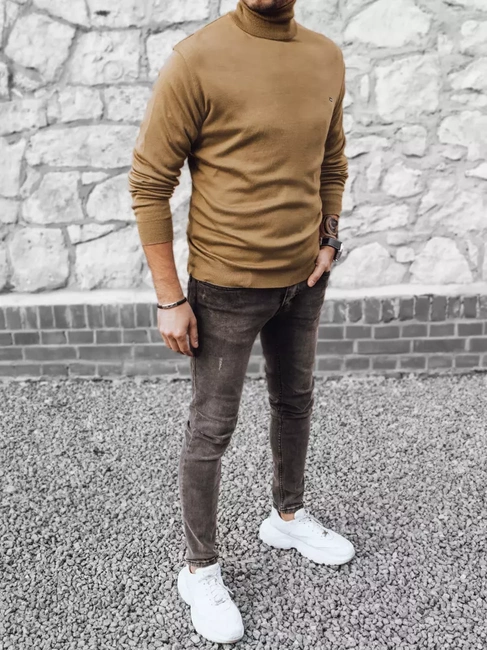 Férfi garbó pulóver Szín Barna DSTREET WX2019