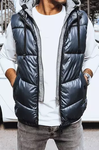 Gránátkék férfi steppelt mellény Dstreet TX4141