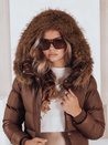Női steppelt téli kabát szőrmével STYLEBELLA barna Dstreet TY5009