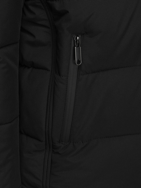 Férfi steppelt téli kabát kapucnival fekete Dstreet TX5117