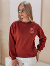 Női oversize pulóver hímzéssel CHERSOFT tégla Dstreet BY1398