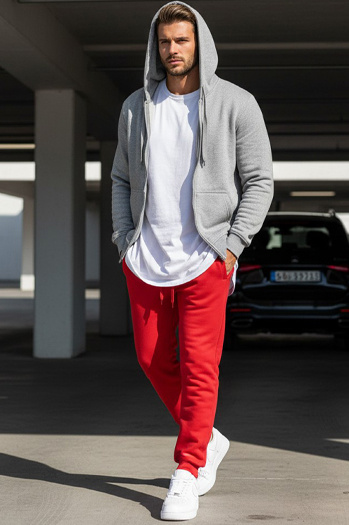 Férfi melegítőnadrág piros Dstreet UX2708