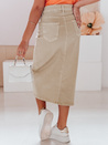 Denim maxiszoknya TELL ME MAXI bézs Dstreet CY0480