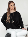 LOOSEFEMME női oversize blúz medállal, fekete Dstreet RY2705