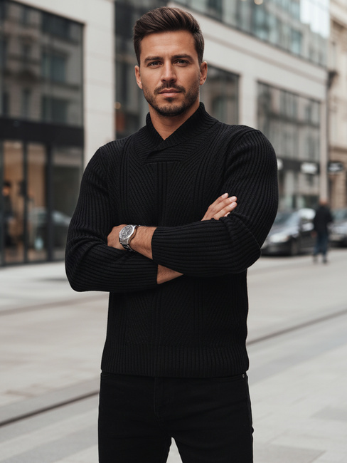 Férfi fekete pulóver Dstreet WX2256z