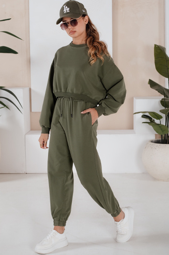 Női tréningruha szett SOLIR khaki Dstreet AY1019