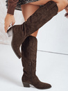Női szarvasbőr cowboy csizma barna Dstreet ZY1106