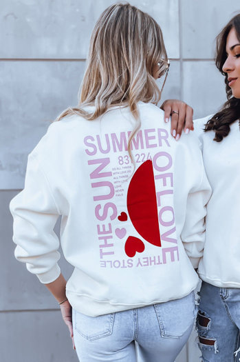 Női nem kapucnis pulóver HEARTBEAT Szín Fehér DSTREET BY1213