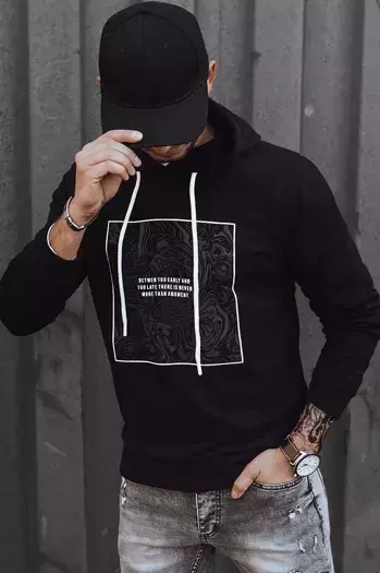 Férfi kapucnis pulóver Szín Fekete DSTREET BX5467